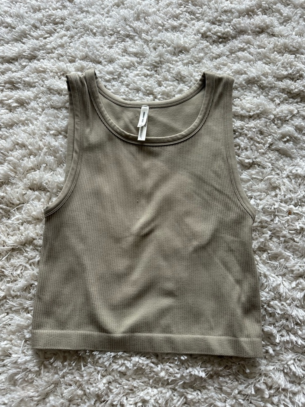 Aritzia Ribbed Tank Top in cream tan